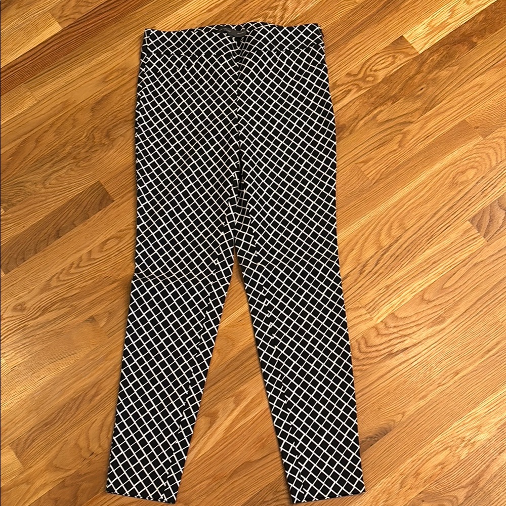 Chic Black and White Geometric Pants